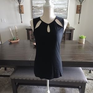Doe & Rae Black Ribbed Cutout Tank Size S